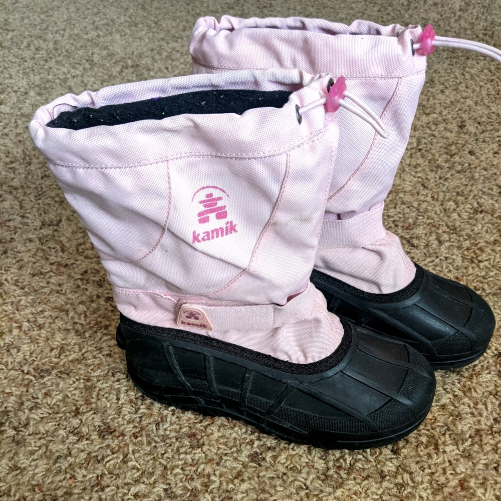 Girls Light Pink Kamik Snow Winter Boots
